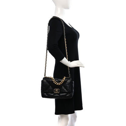 Chanel Lambskin Quilted Medium Chanel 19 Flap Black 2 of 9