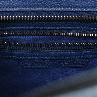 Celine Drummed Calfskin Micro Luggage Indigo 6 of 10