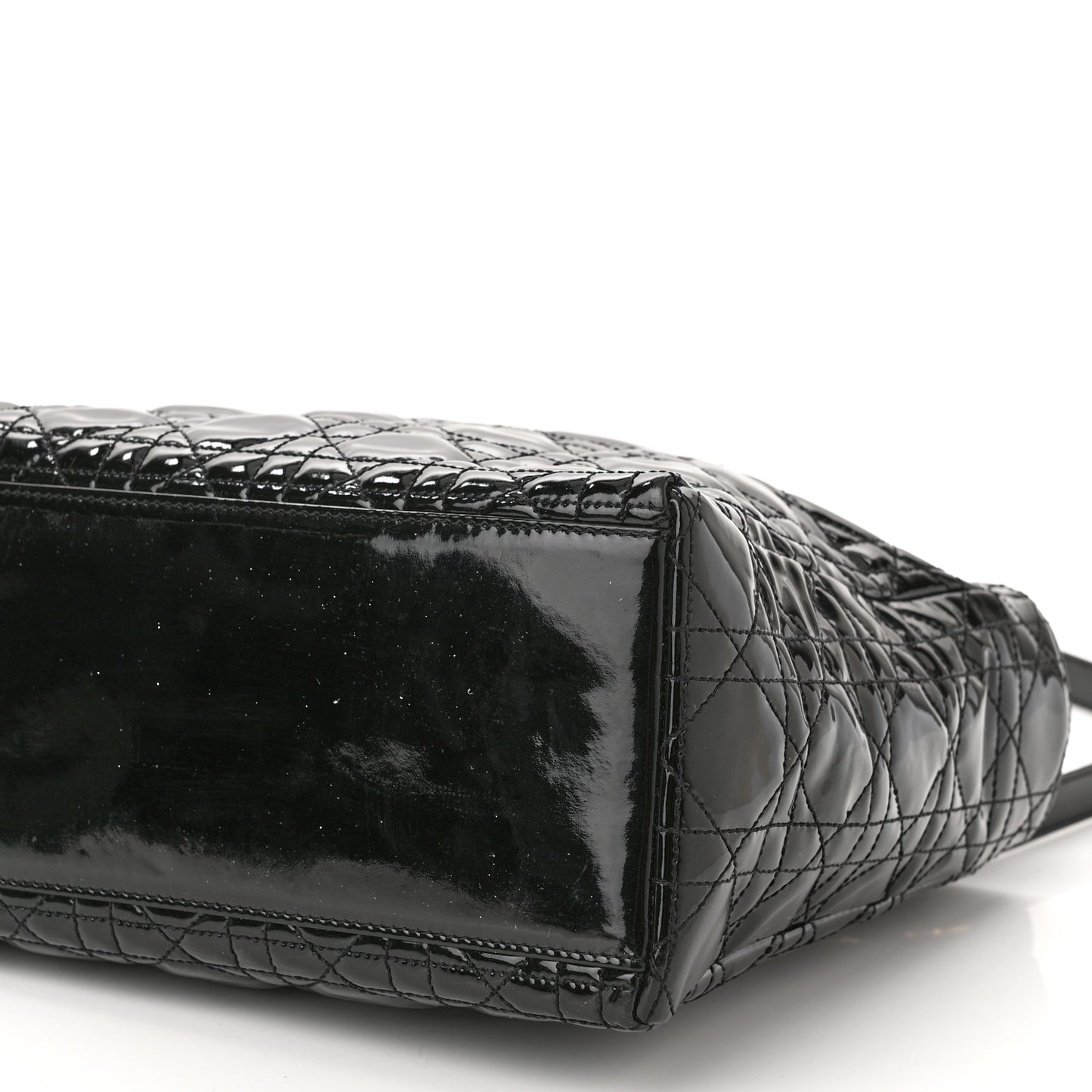 Patent Cannage Medium Lady Dior Black