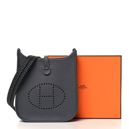 Hermes Taurillon Clemence Amazone Sangle Cavale Evelyne TPM Gris Misty 11 of 11
