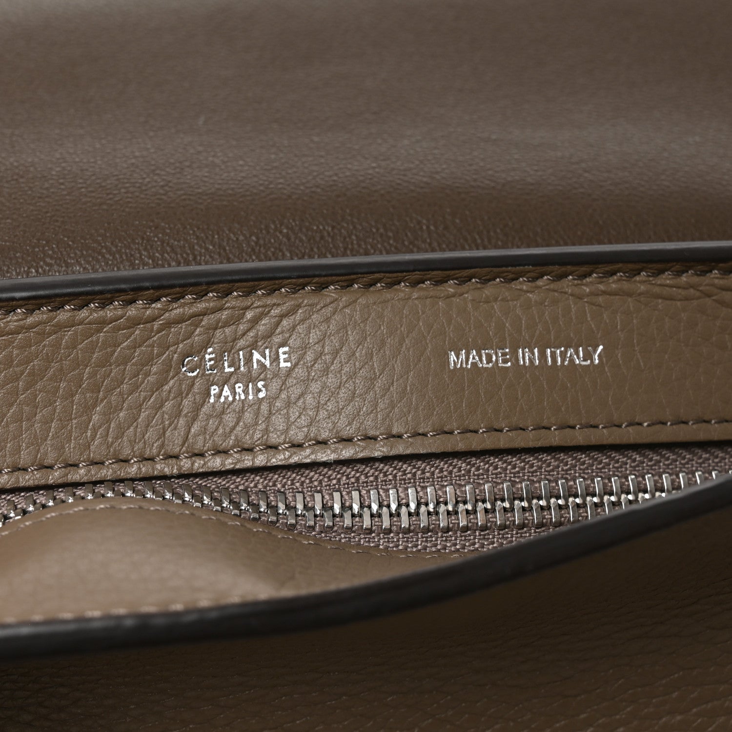 Celine Drummed Calfskin Suede Small Trapeze Souris 5 of 8