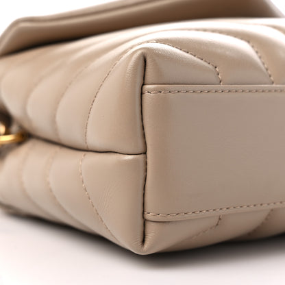 Saint Laurent Calfskin Y Quilted Monogram Toy Loulou Crossbody Bag Dark Beige 9 of 10