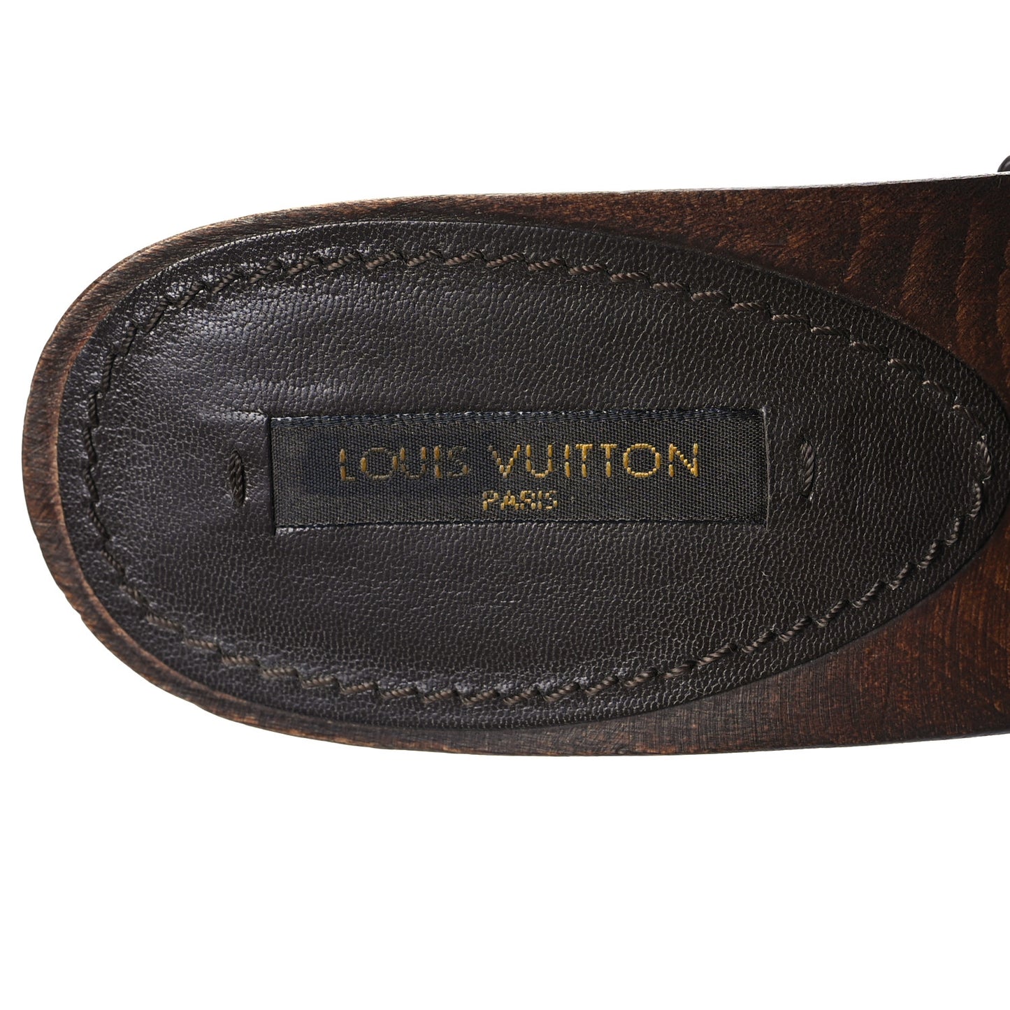 Suede Wood Studded Platform Clogs Mules 36 Brown