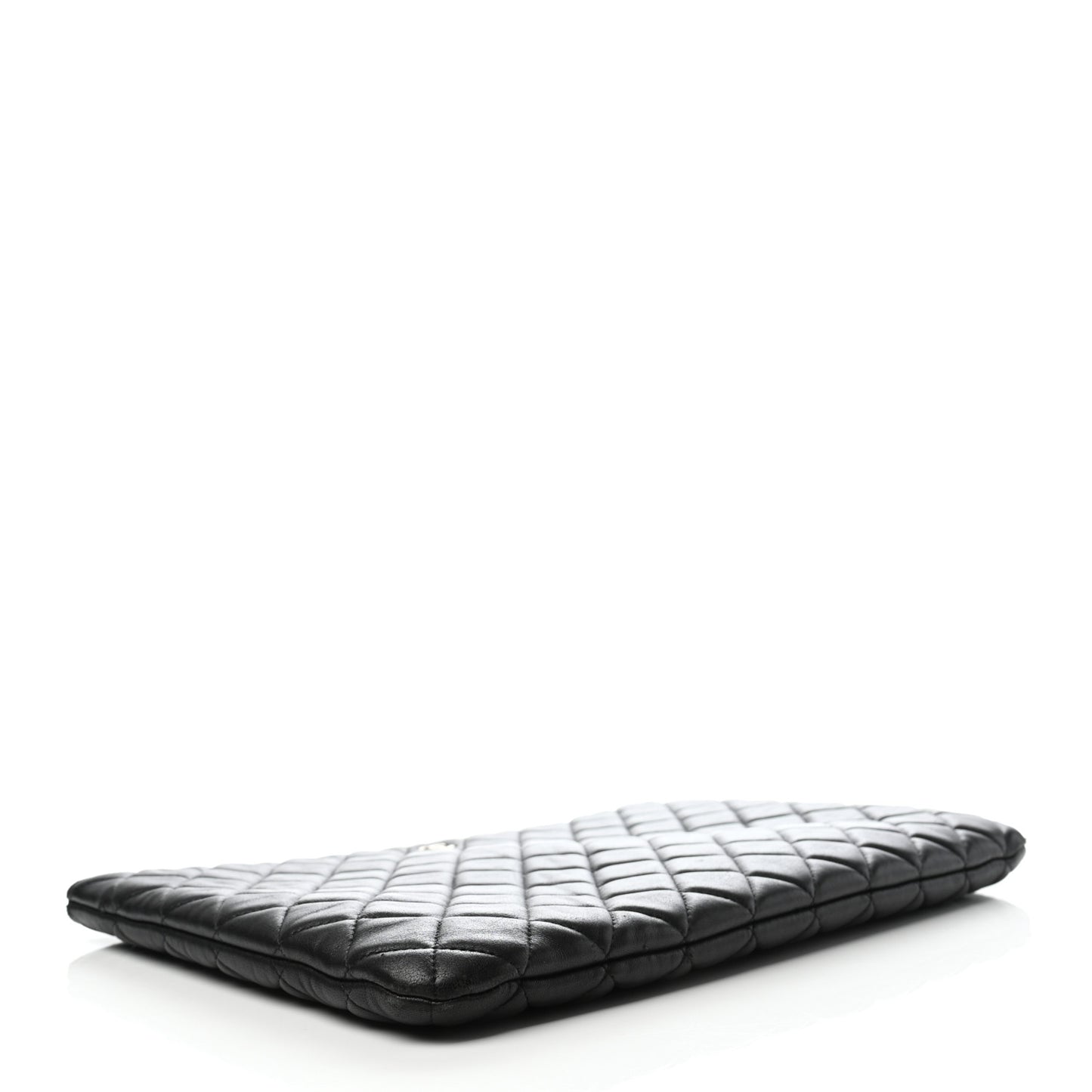Lambskin Quilted Large Cosmetic Case Black