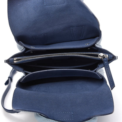 MCM Grained Calfskin Mini Milla Tote Blue 5 of 10
