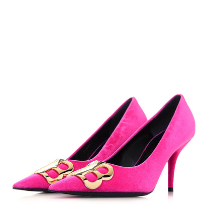 Balenciaga Velvet De Soie Pumps 38.5 Rose Fuchsia 3 of 10