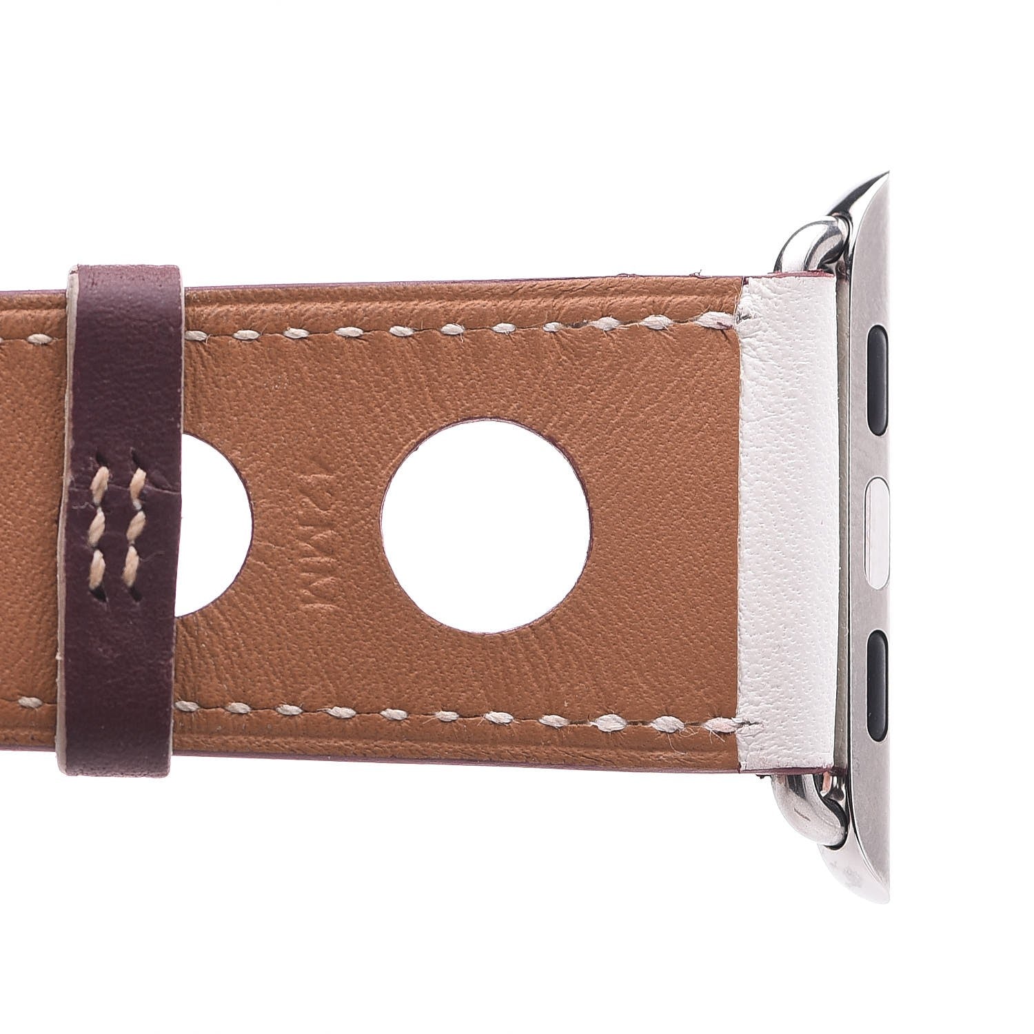 Hermes 42mm Apple Watch Single Tour Rallye Band White Rouge H 7 of 8