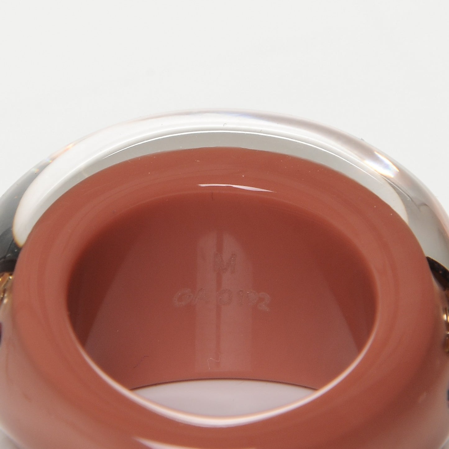 Resin Swarovski Inclusion Ring M Rose Poudre 7