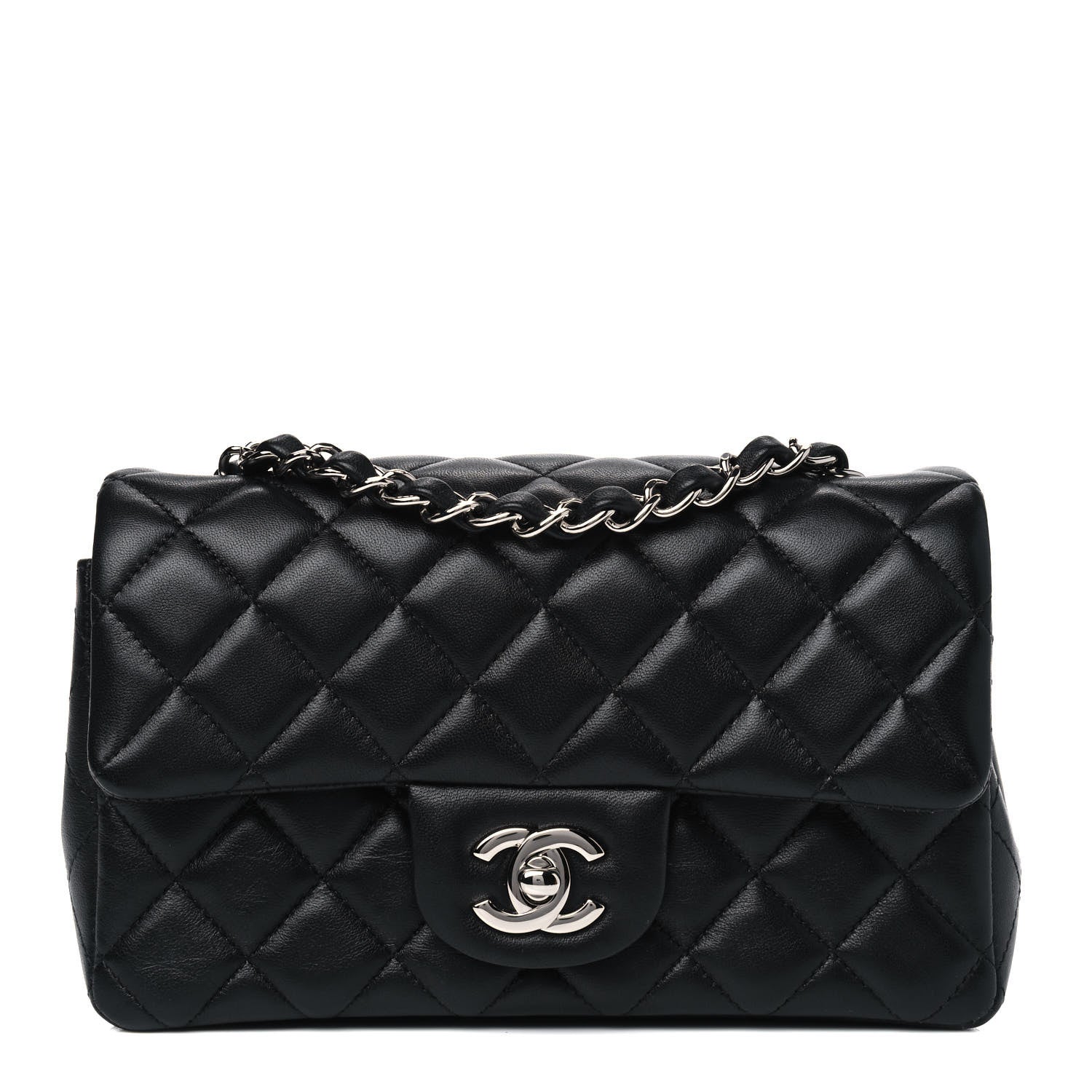 Chanel Lambskin Quilted Mini Rectangular Flap Black 1 of 4