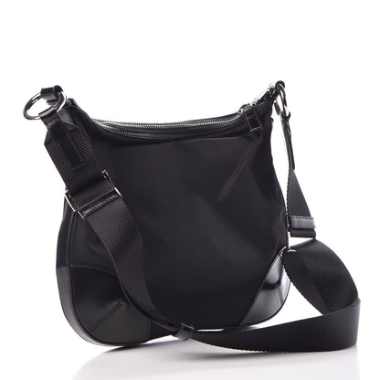 Prada Tessuto Nylon Calfskin Flat Messenger Bag Black 3 of 7