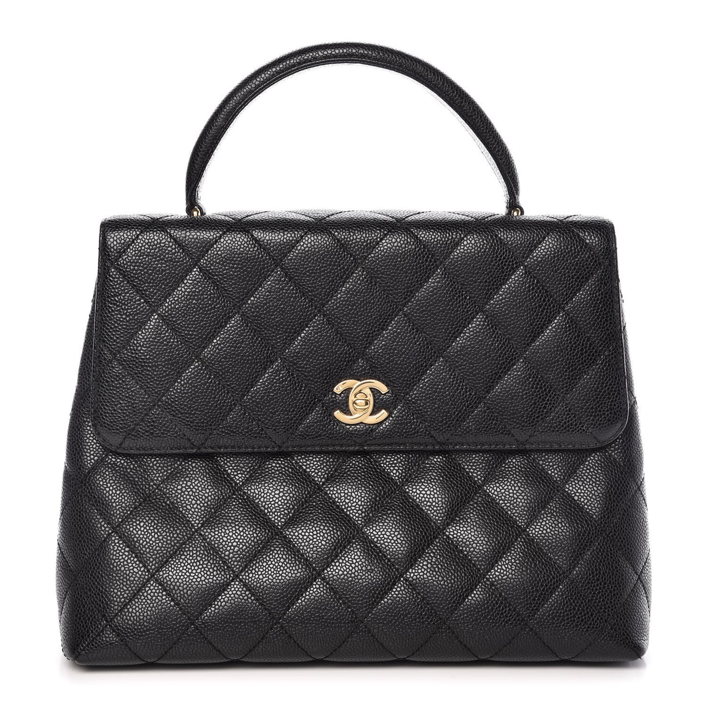 Caviar Quilted Jumbo Kelly Flap Black