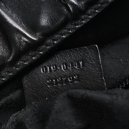 Gucci Calfskin Canvas Double Zip Large Travel Bag Black 6 of 10