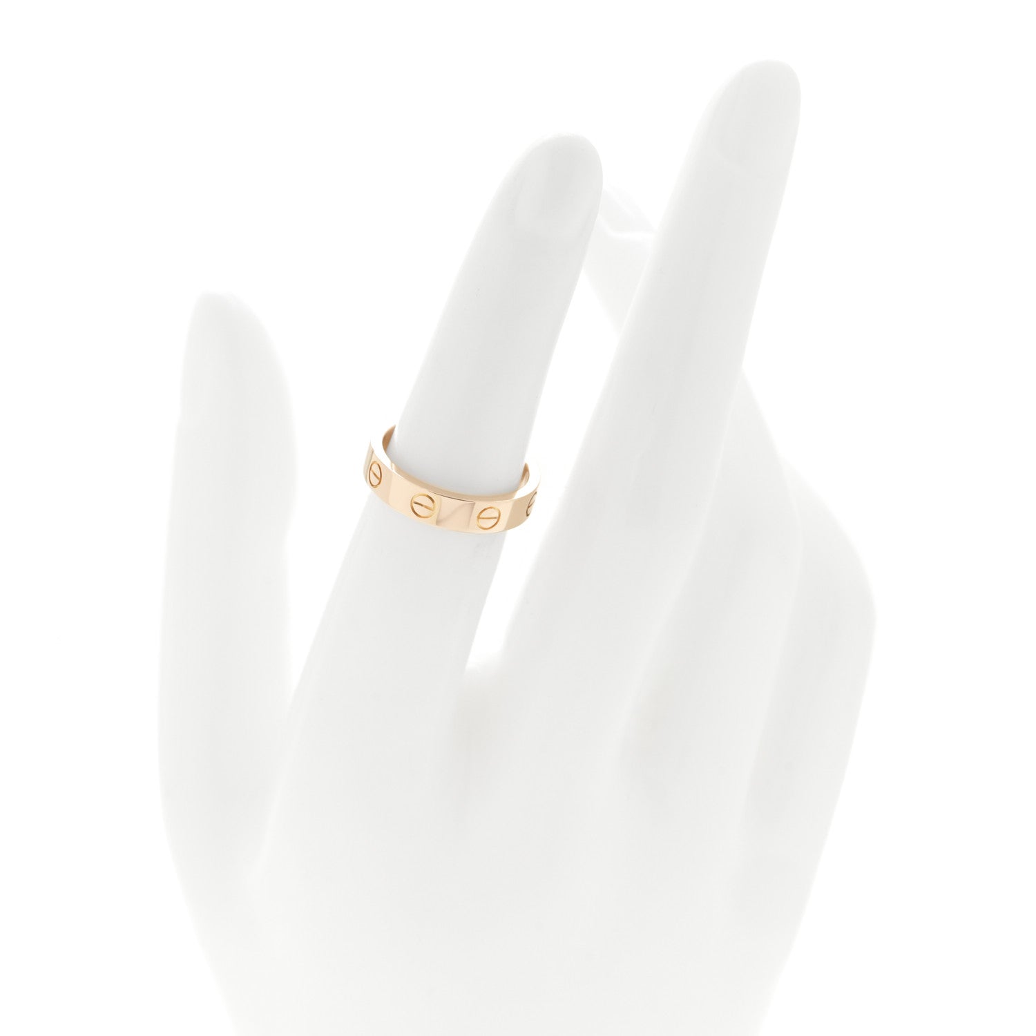 Cartier 18K Pink Gold Diamond 4mm LOVE Wedding Band Ring 50 5.25 2 of 4