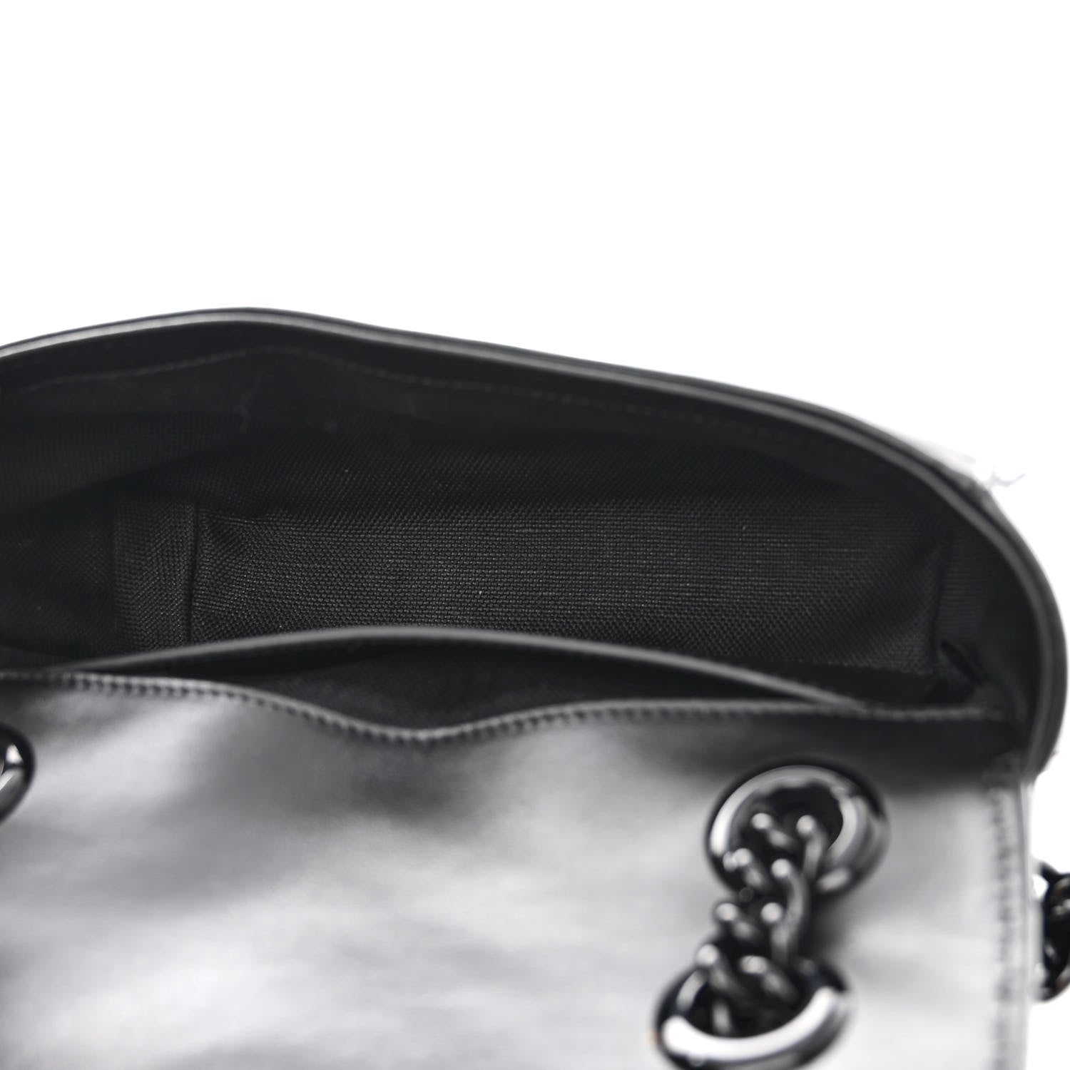 Gucci Calfskin Matelasse Monochrome Mini GG Marmont Shoulder Bag Black 5 of 10