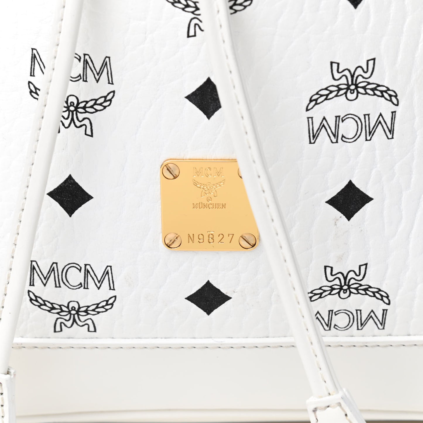 Visetos Small Heritage Drawstring Bucket Bag White