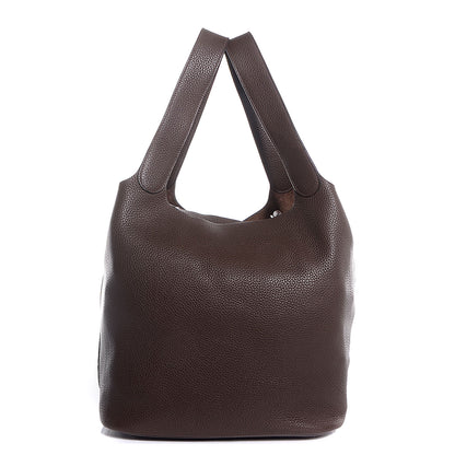 Hermes Taurillon Clemence Picotin Lock TGM Chocolate 1 of 17