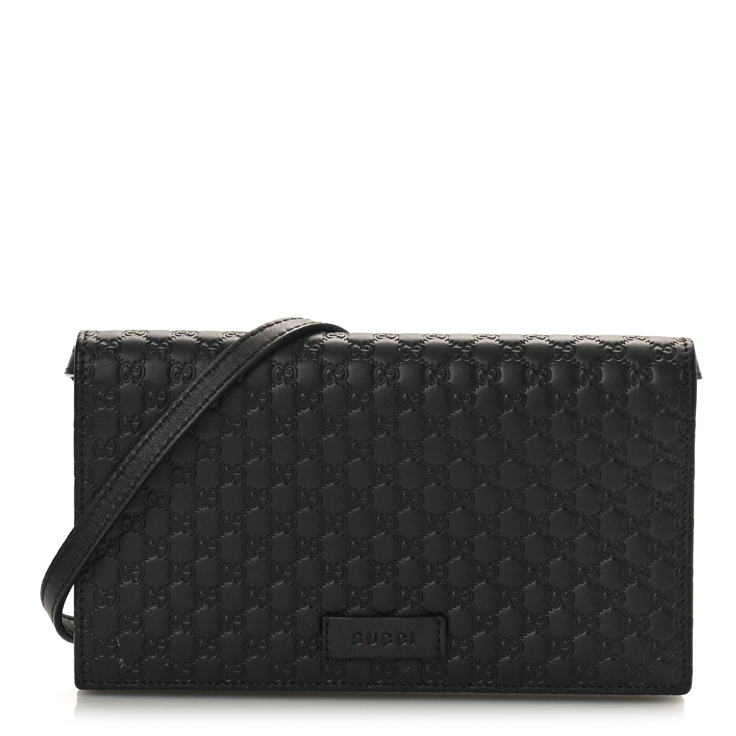 Microguccissima Crossbody Wallet Black