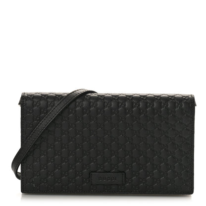 Gucci Microguccissima Crossbody Wallet Black 1 of 8