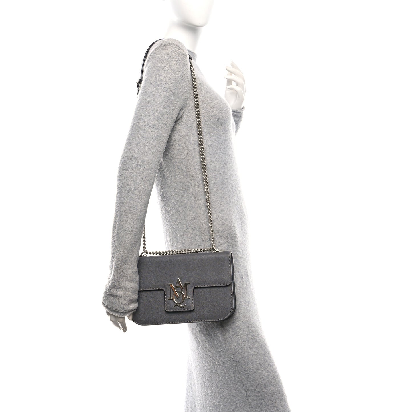 Calfskin Medium Insignia Flap Grey