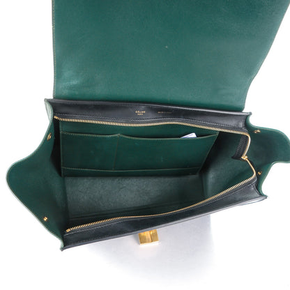 Celine Smooth Calfskin Medium Bi-Color Trapeze Bottle Green 7 of 9