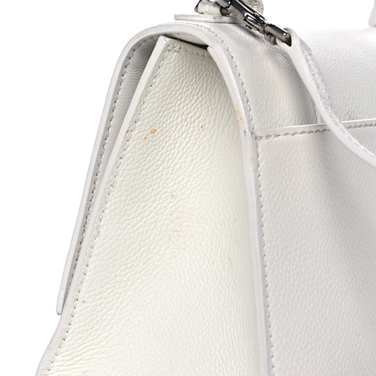 Balenciaga Grained Calfskin Small Hourglass Top Handle Bag White 17 of 24