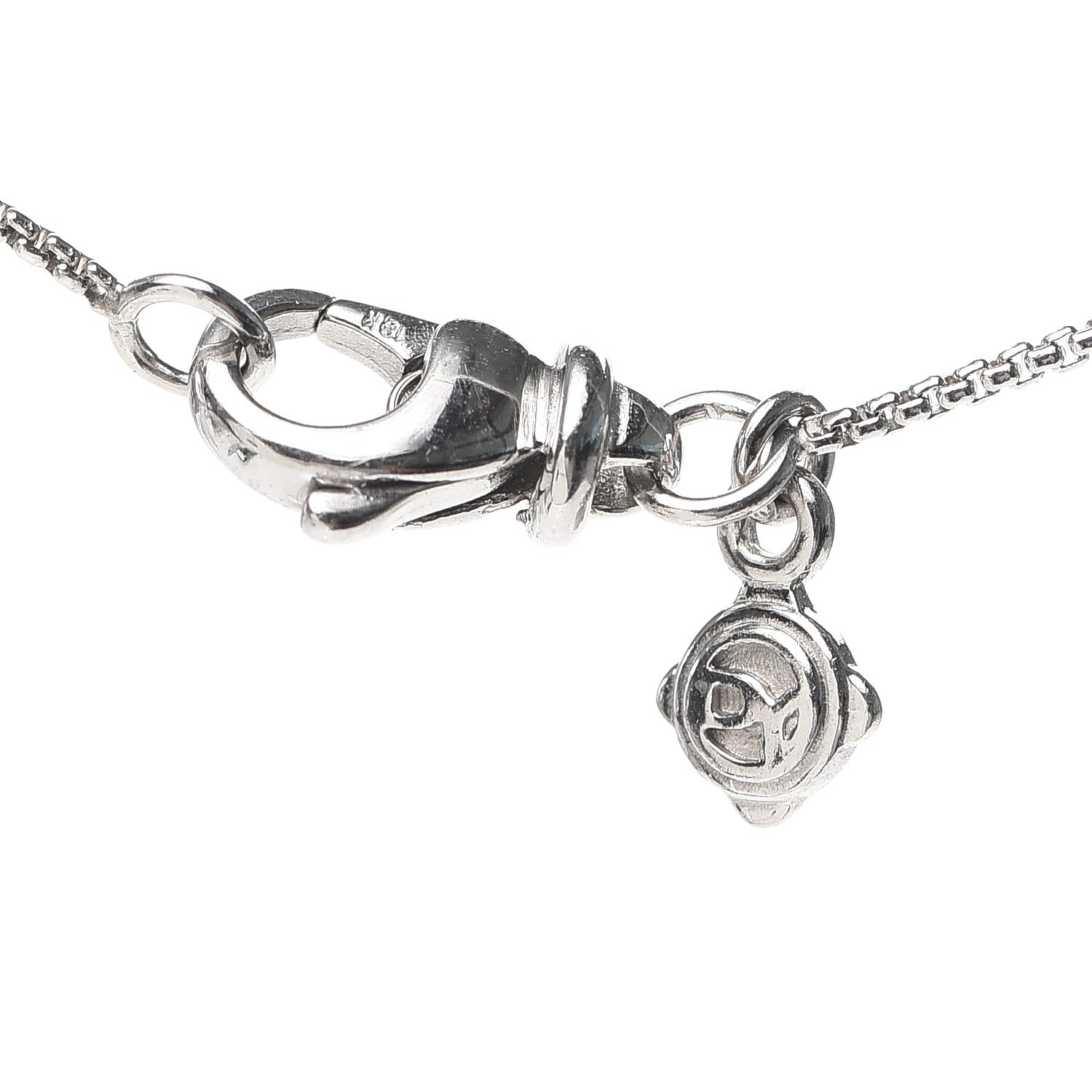 David Yurman 18K White Gold Diamond Quatrefoil Pendant Necklace 5 of 5