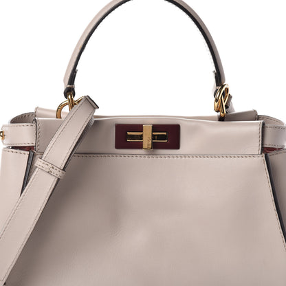 Fendi Vitello Seta Shiny Nappa Medium Peekaboo Iconic Satchel Grigio Polvere Bois de Rose 8 of 10