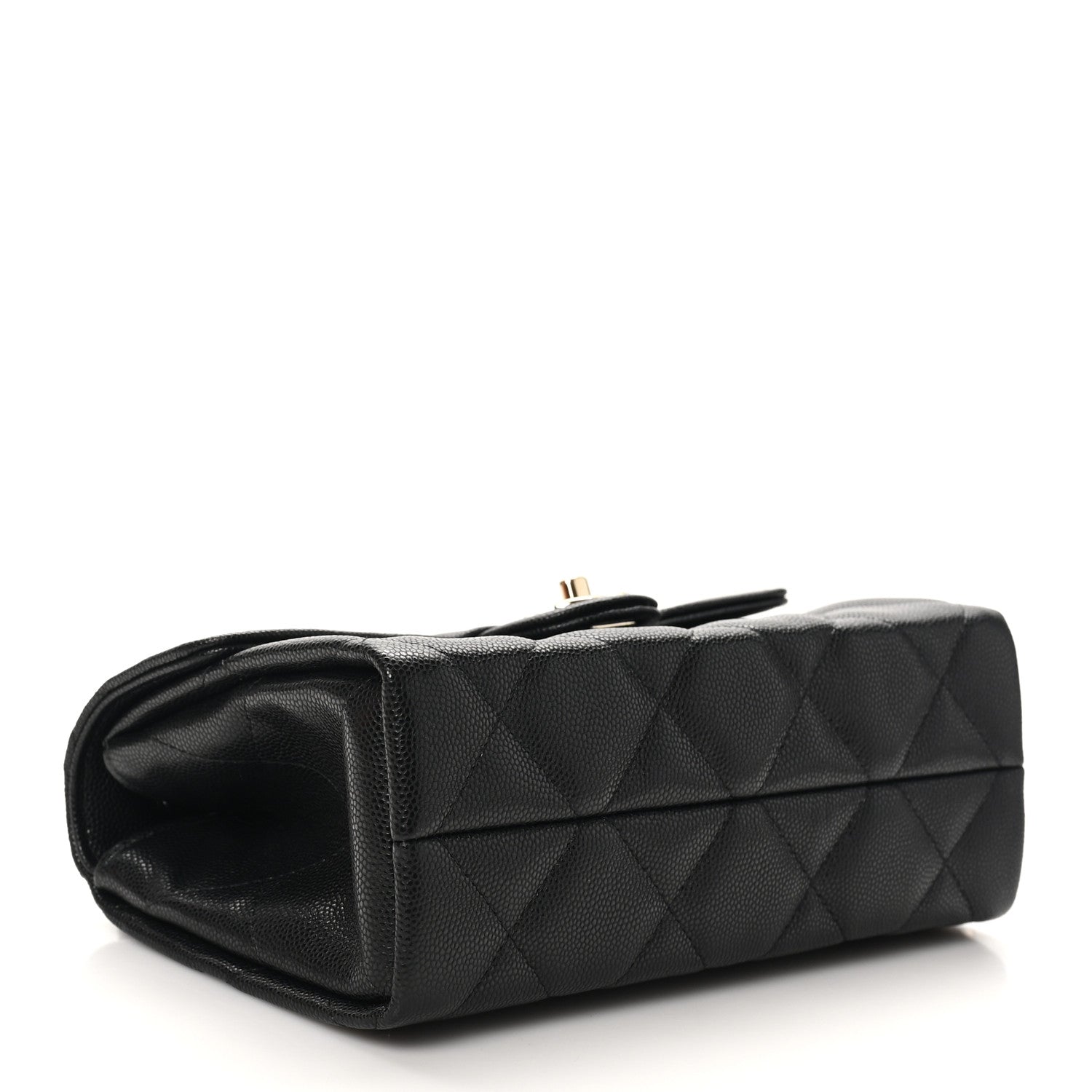 Chanel Caviar Quilted Retro Mini Twist Top Handle Clutch Flap Black Black 4 of 11