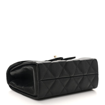 Chanel Caviar Quilted Retro Mini Twist Top Handle Clutch Flap Black Black 4 of 11