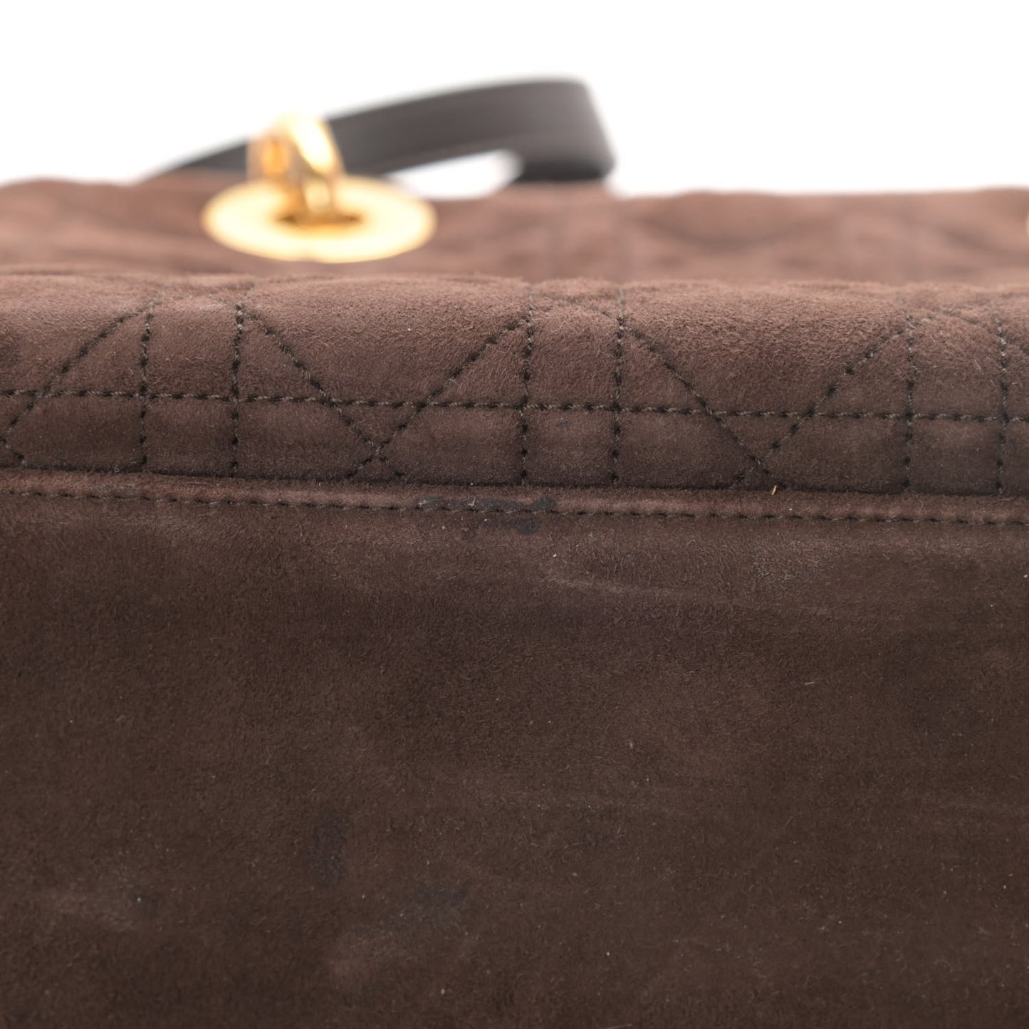 Suede Cannage Medium Lady Dior Brown