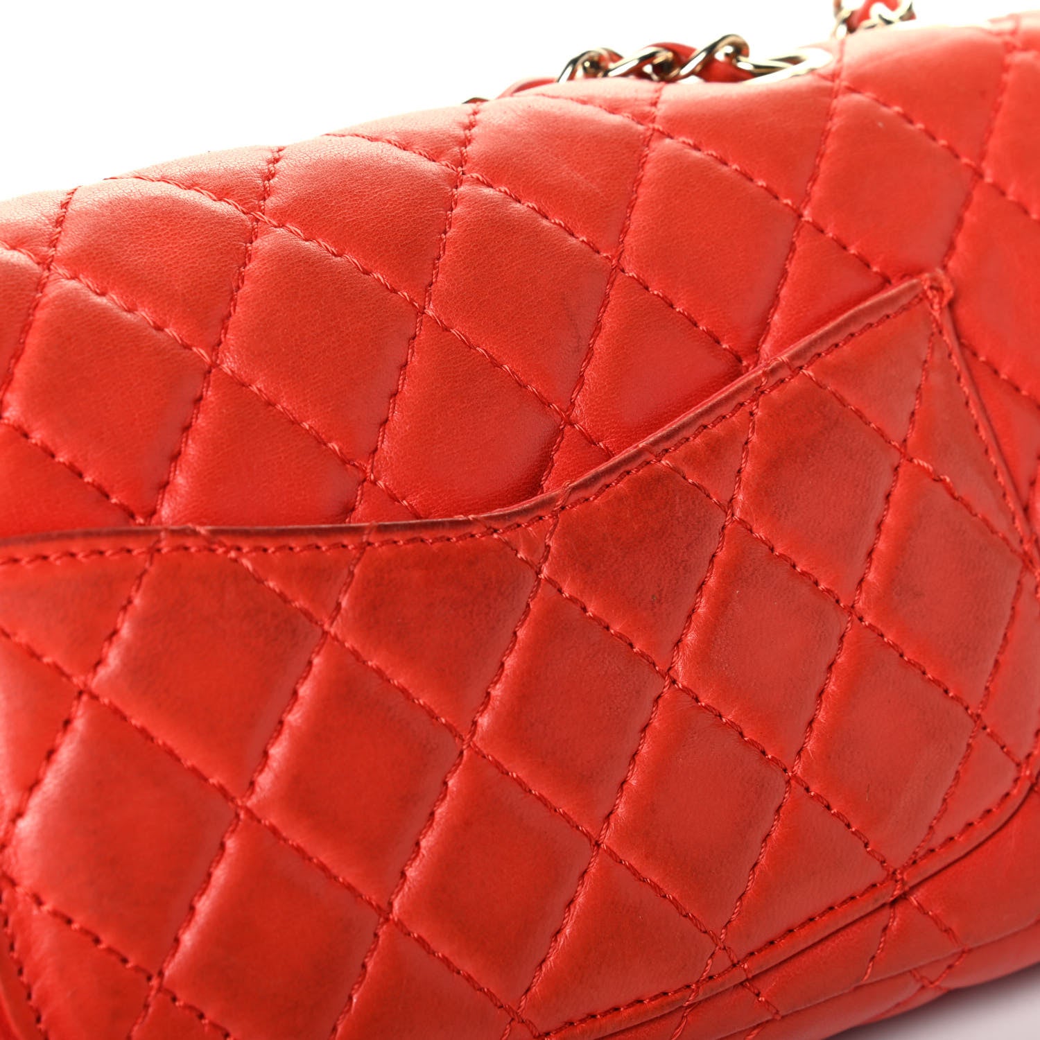 Chanel Lambskin Quilted East West Flap Red 8 of 9
