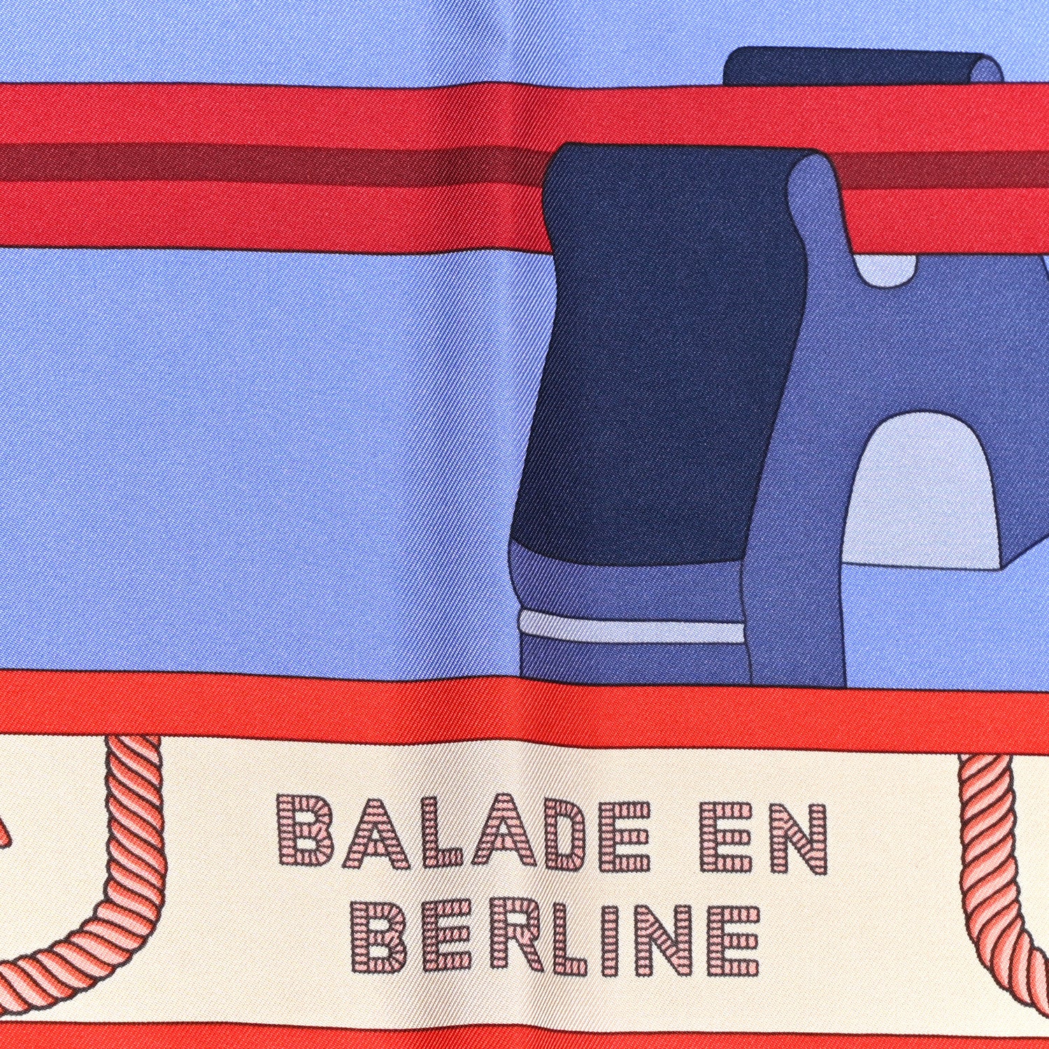 Hermes Silk Balade En Berline Scarf 90 Lavande Rouge Marine 3 of 5
