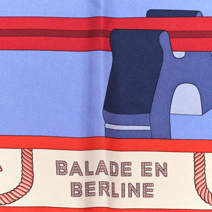 Hermes Silk Balade En Berline Scarf 90 Lavande Rouge Marine 3 of 5