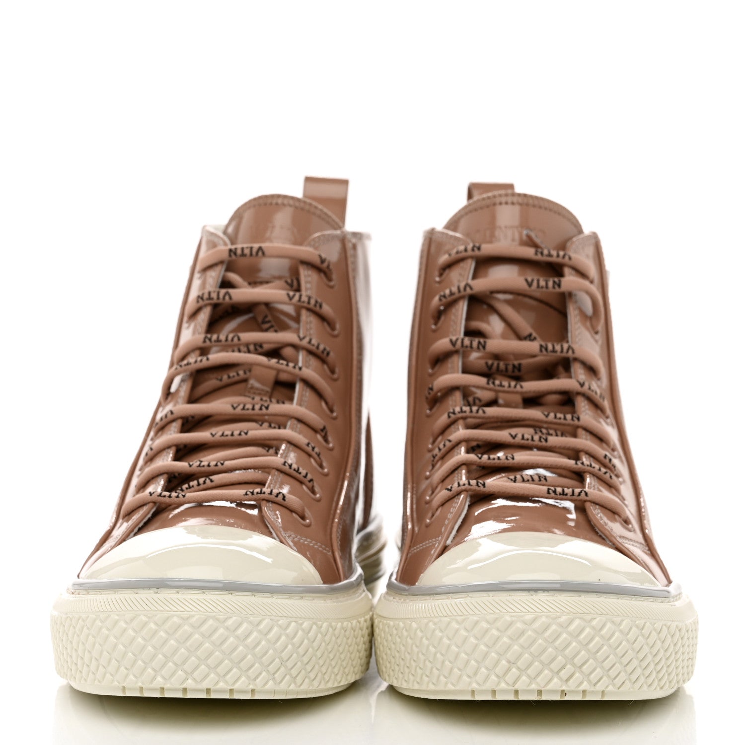 Valentino Garavani Patent Calfskin Womens Giggies High Top Sneakers 40 Rose Cannelle 2 of 9