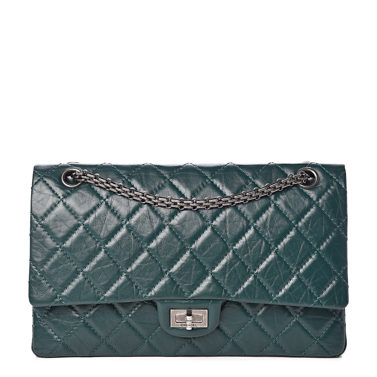 Chanel Aged Calfskin Quilted 2.55 Reissue 226 Flap Green 1 of 13