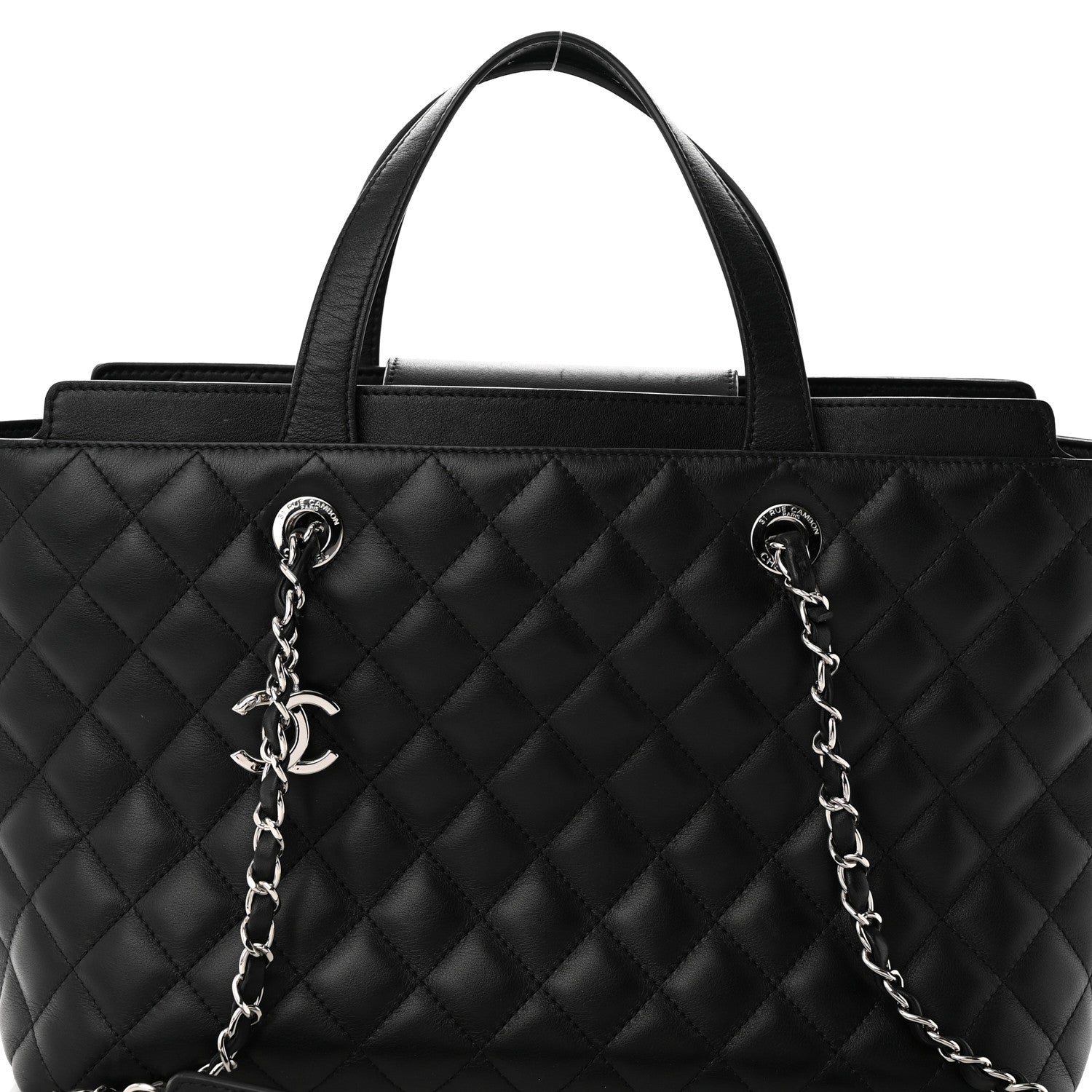 Chanel Calfskin Quilted Large Shopping Tote Black 8 of 10