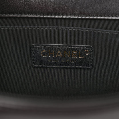 Chanel Fabric Chevron Braided Medium Boy Flap Black Navy 6 of 13