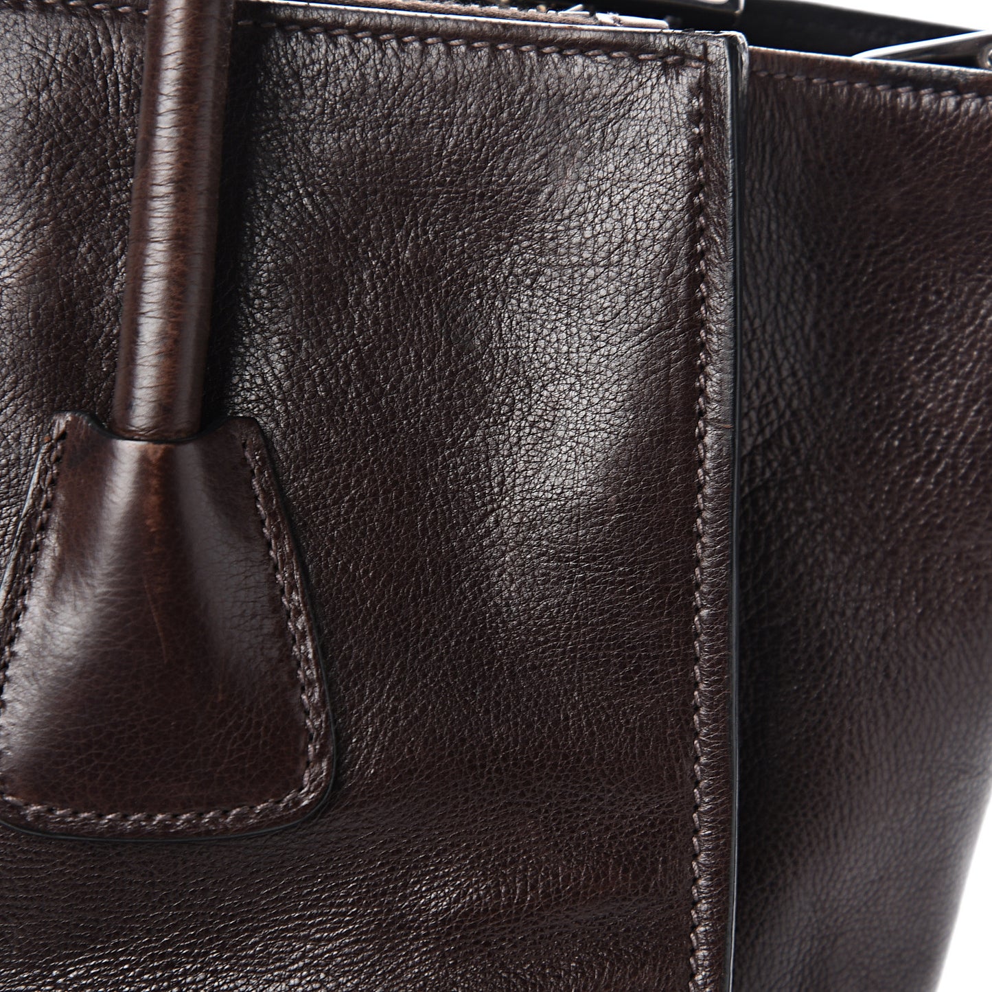 Glace Calfskin Twin Pocket Tote Moro