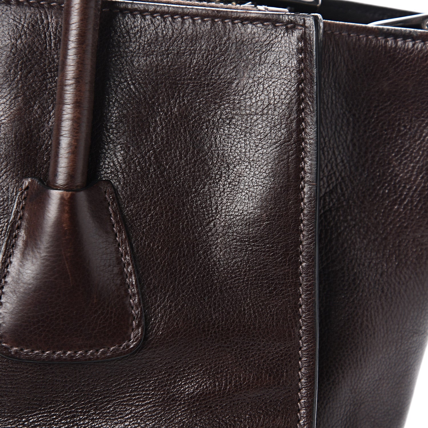 Prada Glace Calfskin Twin Pocket Tote Moro 8 of 13