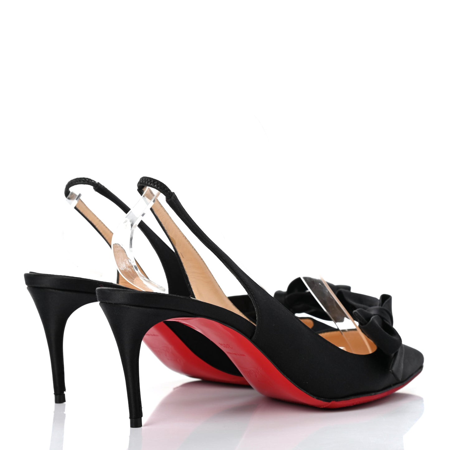 Crepe Satin Yasling 70 Slingback Pumps 38.5 Black