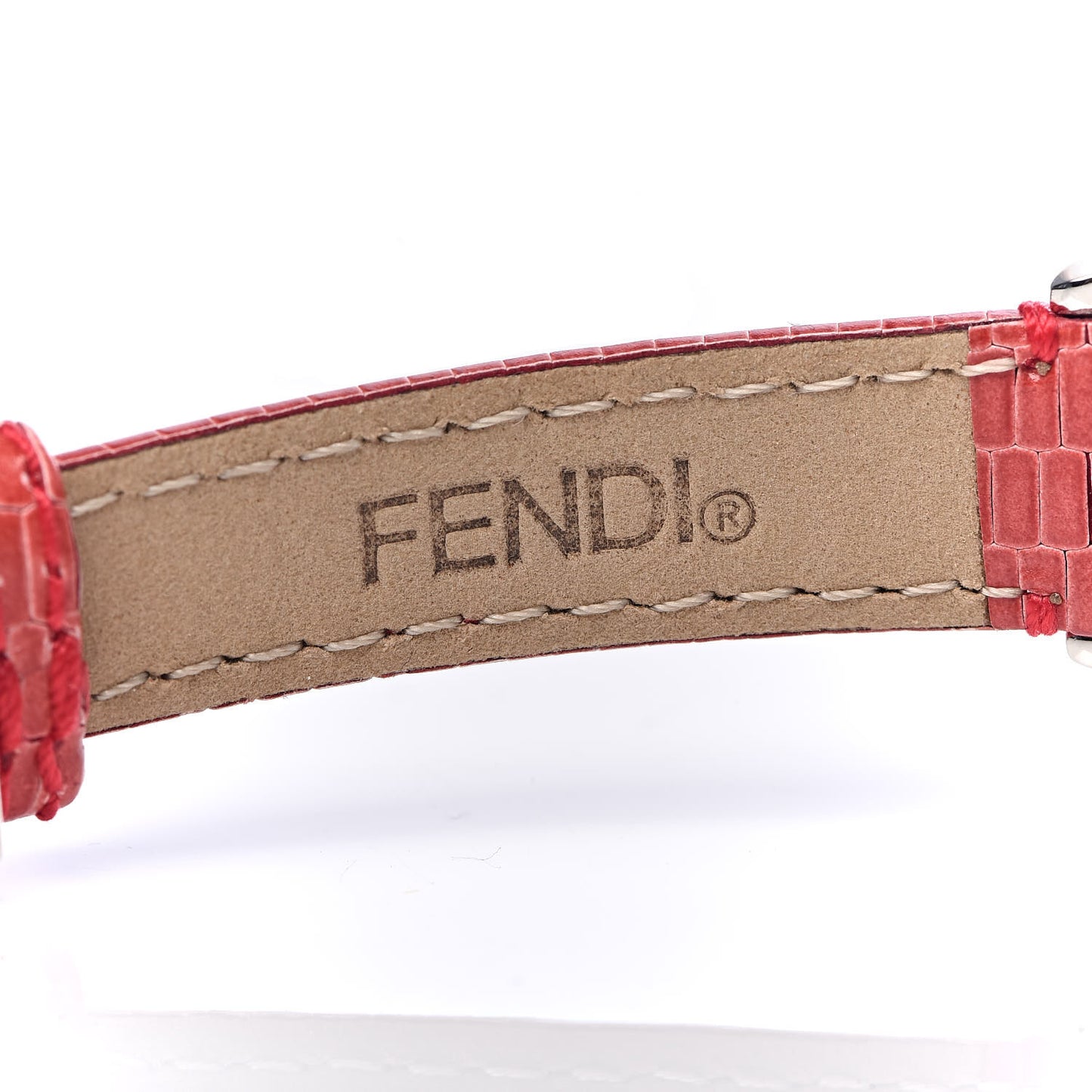 Stainless Steel Calfskin Diamond 23mm Moda Quartz Watch Red