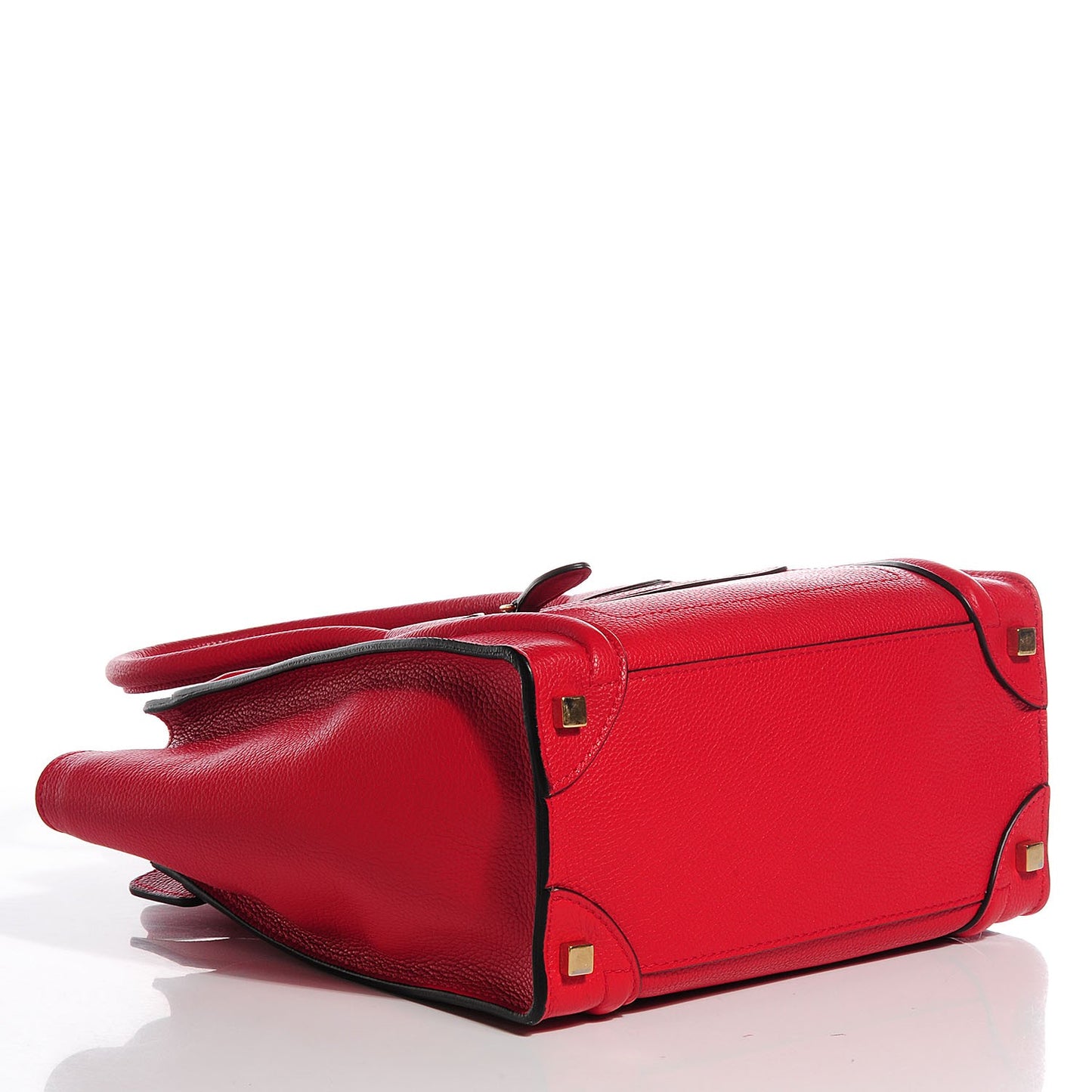 Drummed Calfskin Micro Luggage Coquelicot