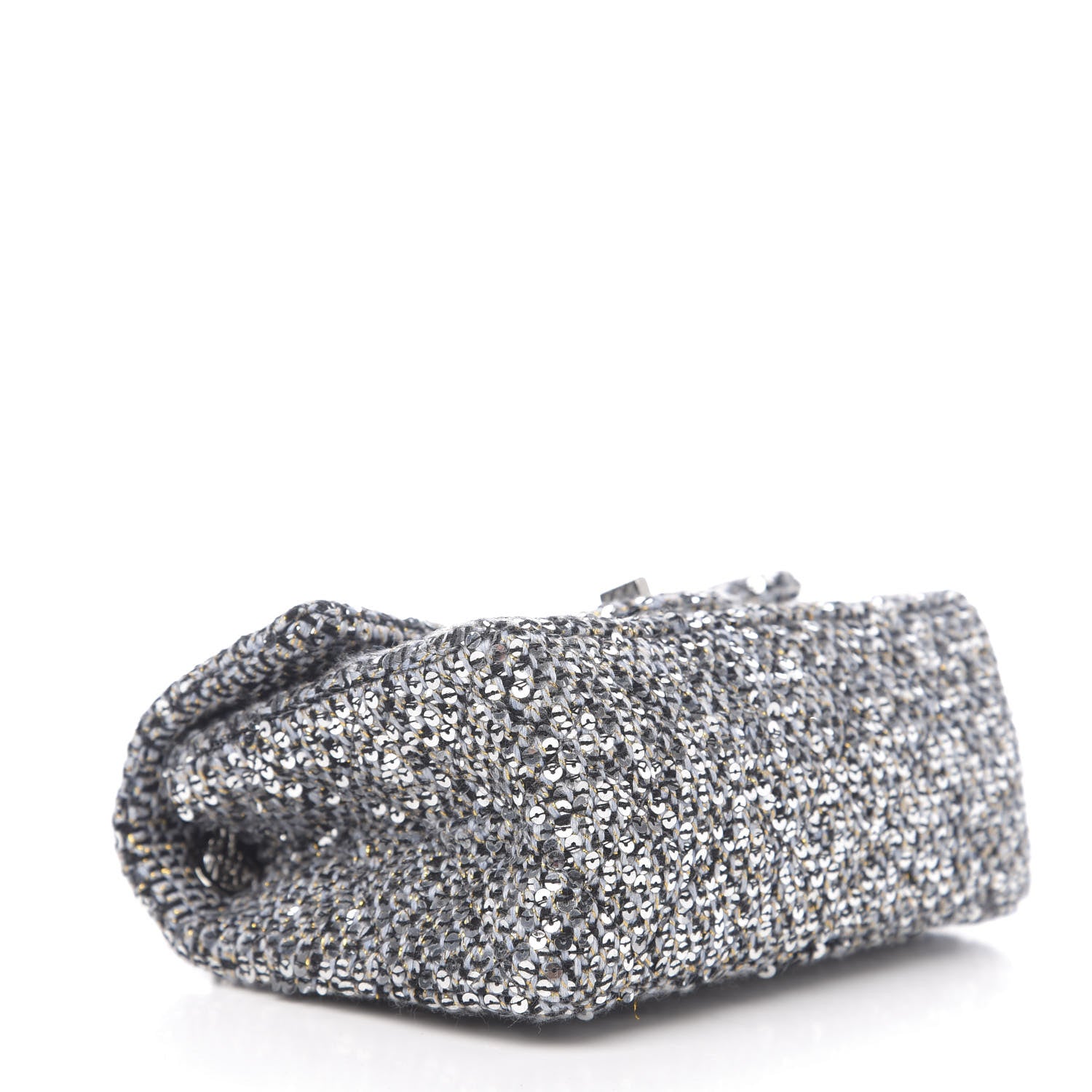 Chanel Tweed Quilted 2.55 Reissue Mini Flap Silver Black Gold 3 of 10