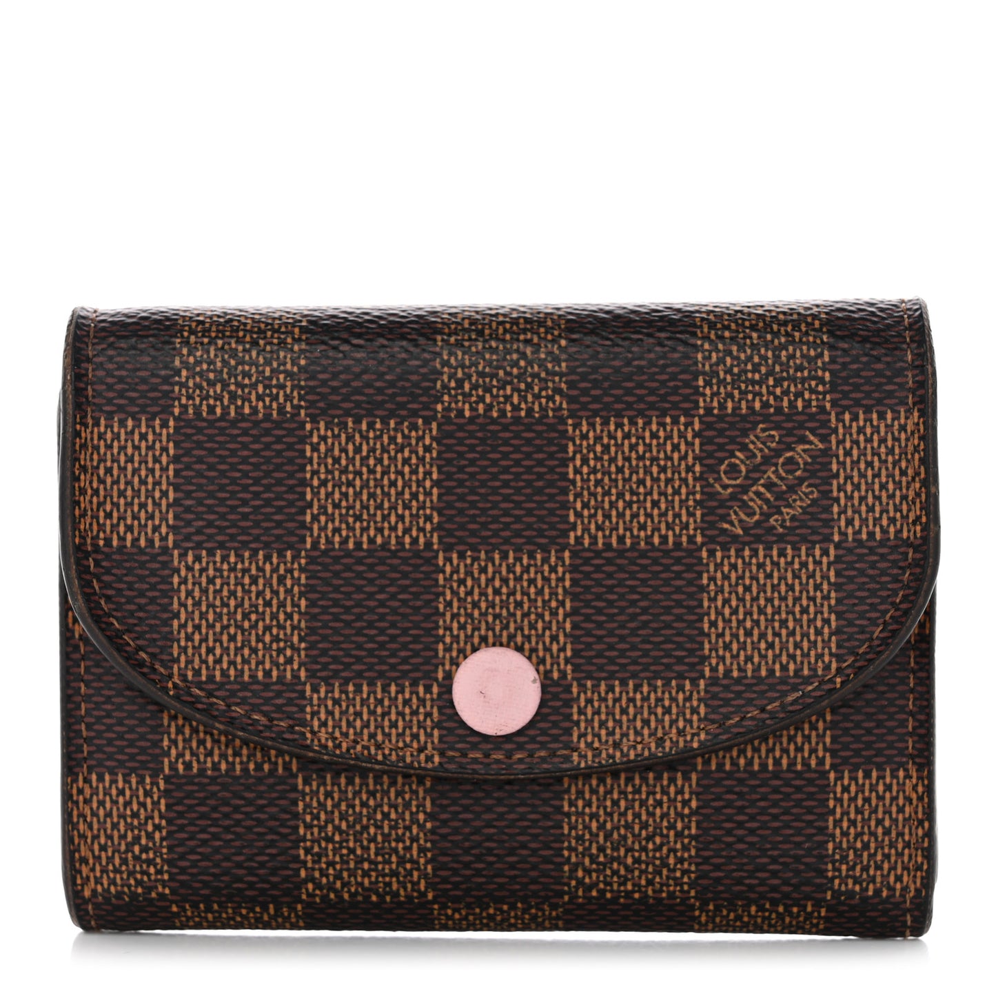 Damier Ebene Rosalie Coin Purse Rose Ballerine