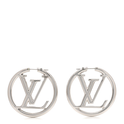 Louis Vuitton Palladium Louise Hoop Earrings Silver 1 of 4