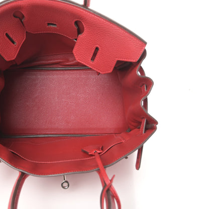 Hermes Taurillon Clemence Birkin 30 Rouge Casaque 5 of 15