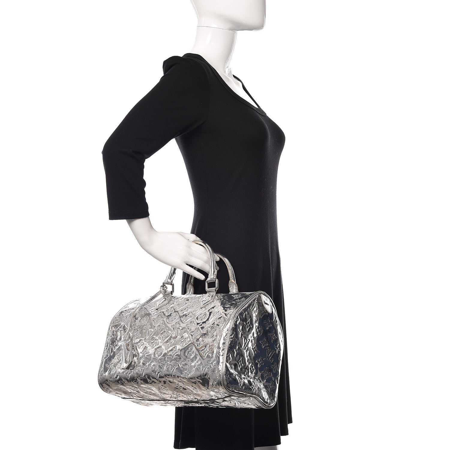 Louis Vuitton Monogram Miroir Speedy 30 Silver 2 of 25