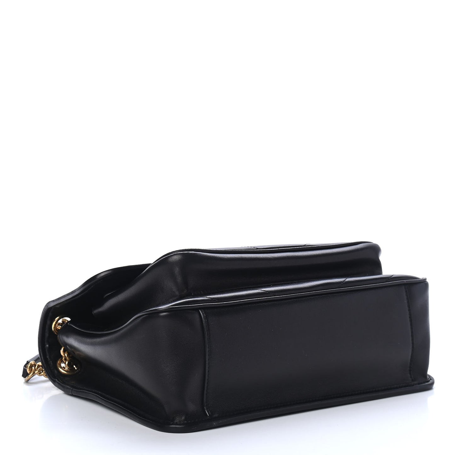 Lambskin Matelasse Monogram Medium Niki Chain Satchel Black