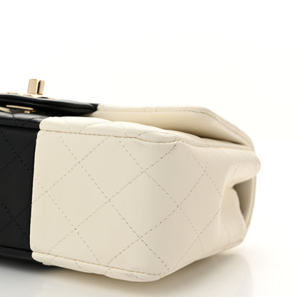 Chanel Lambskin Quilted Mini Rectangular Flap White Black 10 of 10