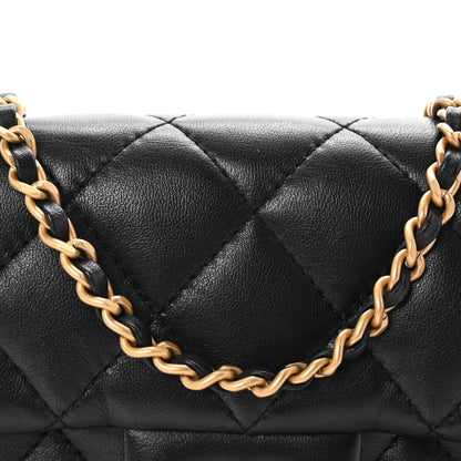 Chanel Lambskin Quilted Mini Heart Charms Flap Black 7 of 9